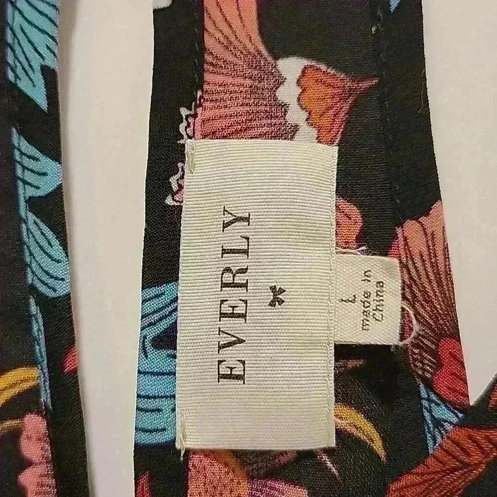 Everly Black Floral Sleeveless Dress Size Large - Picture 2 of 8